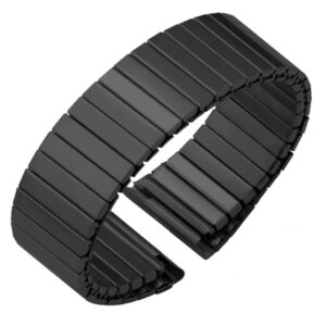 Bracelet fermeture élastique pour 4G Connectée Métal couleur noir